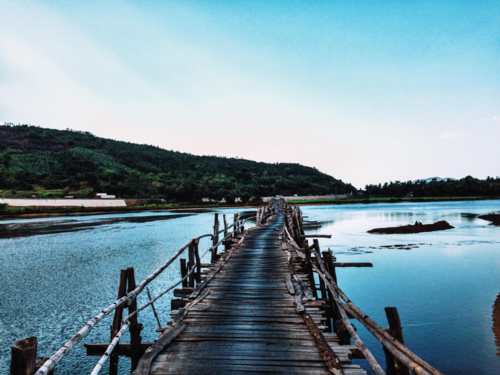 Cầu Ông Cọp là một trong những điểm tham quan nổi tiếng ở xứ sở hoa vàng trên cỏ xanh. Ảnh: Tâm Linh.