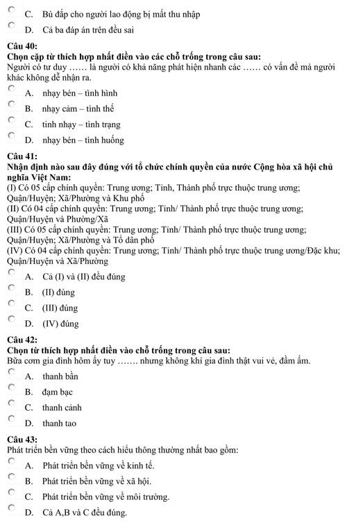 Bài kiểm tra năng lực minh họa của Đại học Luật TP HCM - 8