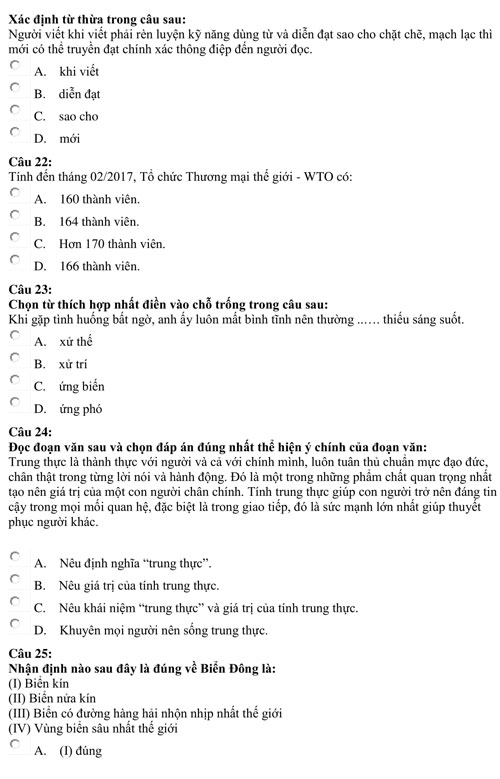 Bài kiểm tra năng lực minh họa của Đại học Luật TP HCM - 4