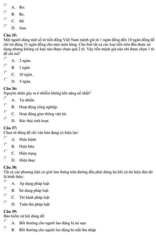 Bài kiểm tra năng lực minh họa của Đại học Luật TP HCM - 7