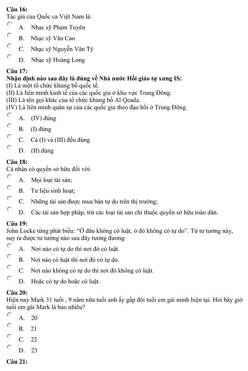 Bài kiểm tra năng lực minh họa của Đại học Luật TP HCM - 3