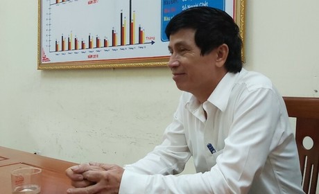 Ông Vĩnh tại Công an tỉnh Nghệ An sáng 5/10. Ảnh: Nguyễn Hải.