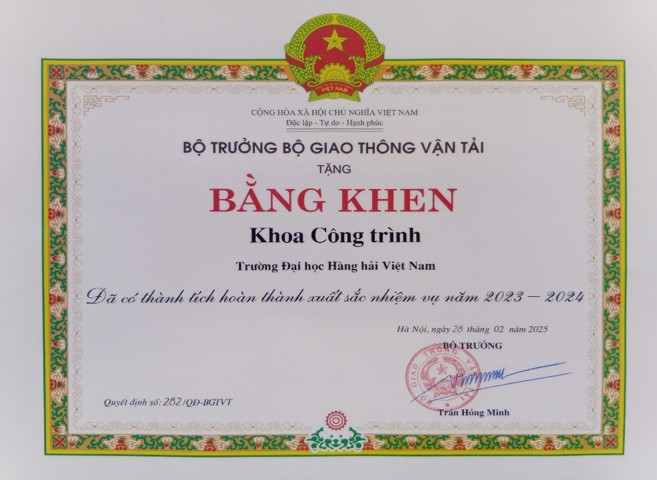 Khoa Công trình - Trường Đại học Hàng hải Việt Nam 60 năm xây dựng và phát triển- Ảnh 23. Khoa Công trình - Trường Đại học Hàng hải Việt Nam 60 năm xây dựng và phát triển- Ảnh 23.