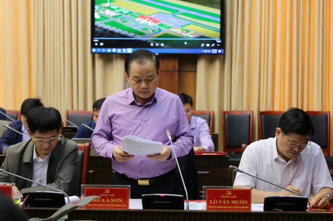 Ông Mùa A Sơn chủ tịch tỉnh Điện Biên phát biểu tạ