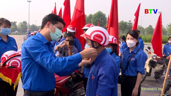 Ngày hội “Thanh niên với văn hóa giao thông” năm 2021 tại Bắc Ninh. Ảnh: bacninhtv.vn