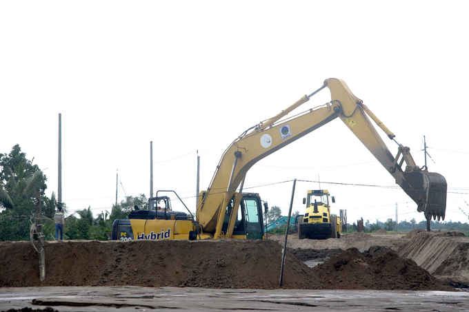 Khu vực thi công goi XL02 tại dự án cao tốc Mỹ Thuận - Cần Thơ