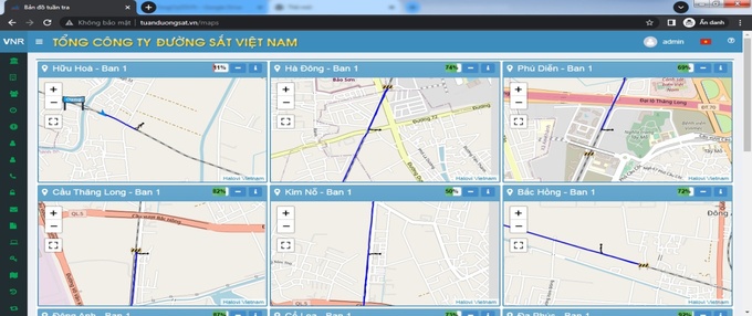 Hình 2 - Hệ thống giám sát lắp đặt tại Công ty cổ phần Đường sắt Hà Hải