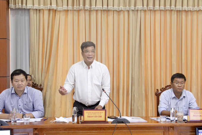 Ông Trần Văn Thi, Giám đốc Ban QLDA Mỹ Thuận mong muốn địa phương hỗ trợ nguồn vật liệu cát cho các dự án cao tốc Bắc Nam sắp tới