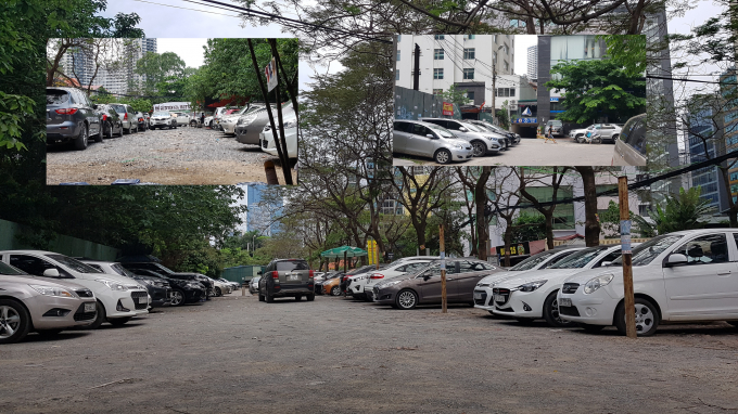 Các bãi xe hoạt động sai phép quanh tòa nhà Kim Án