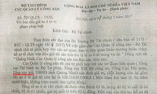 Lại xuất hiện công văn giả mạo Bộ Tài chính đấu gi
