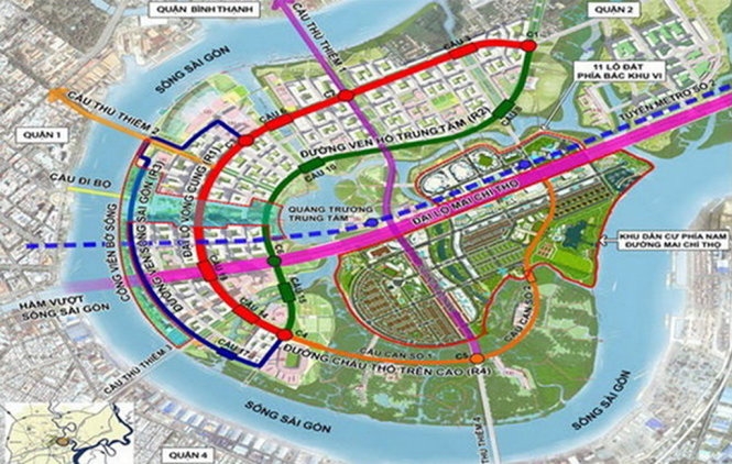 TP.HCM sẽ xây dựng cầu Thủ Thiêm 4 nối quận 7 - qu