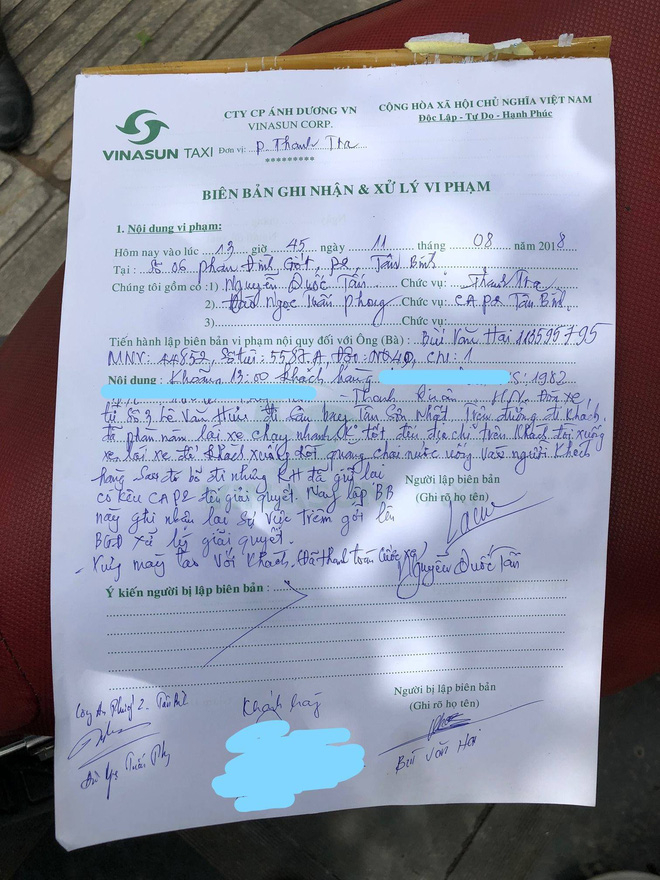 4 Tài xế hãng taxi Vinasun bị tố chạy ẩu