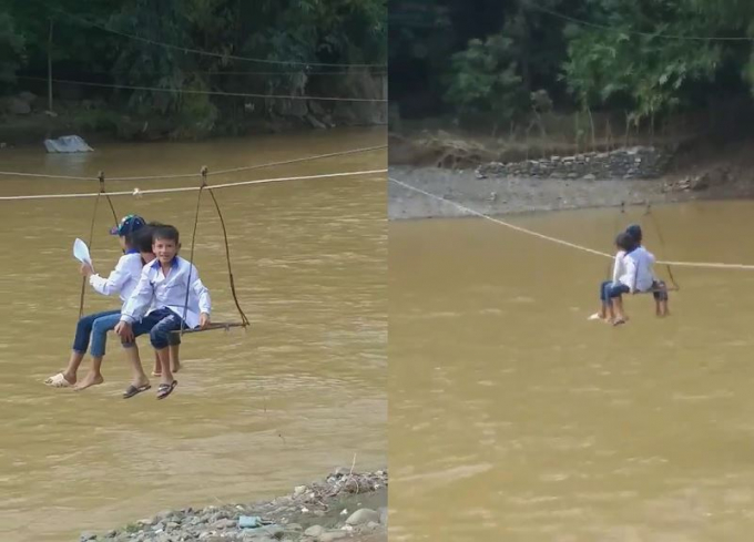 Thót tim xem học sinh tiểu học Sập Xa đu cáp treo 