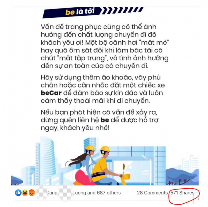 Khuyến cáo khách hàng không mặc “mát mẻ” Be nhận g