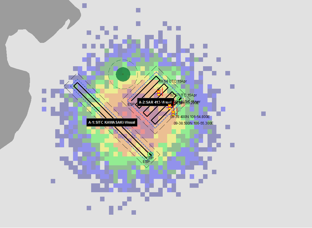 Vùng tìm kiếm cứu nạn lập bằng phần mềm SAROPS