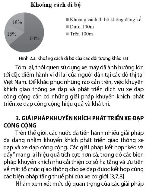 Nghiên cứu đặc điểm đi lại và đề xuất giải pháp phát triển xe đạp công cộng tại các đô thị ở Việt Nam